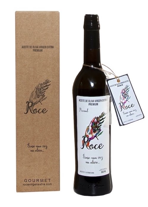 Botella de aceite oliva virgen extra variedad picual